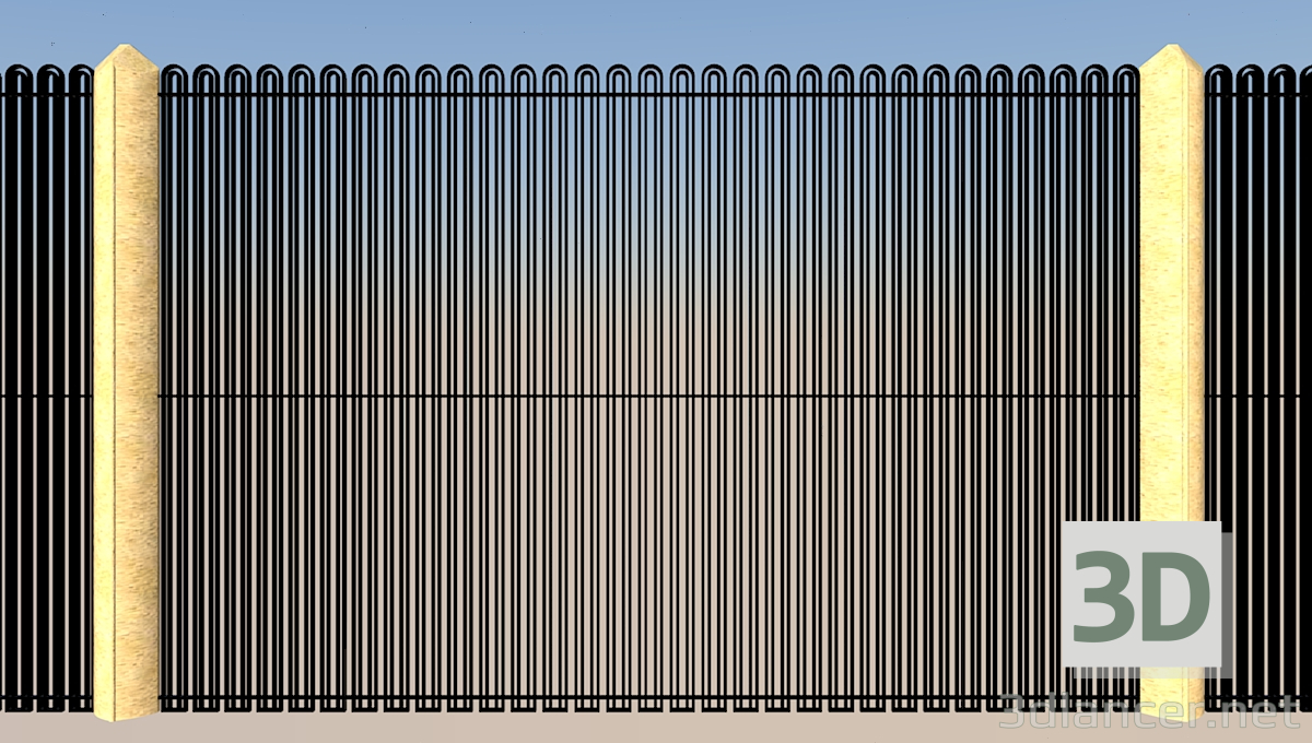 3D Modell Zaun - Vorschau