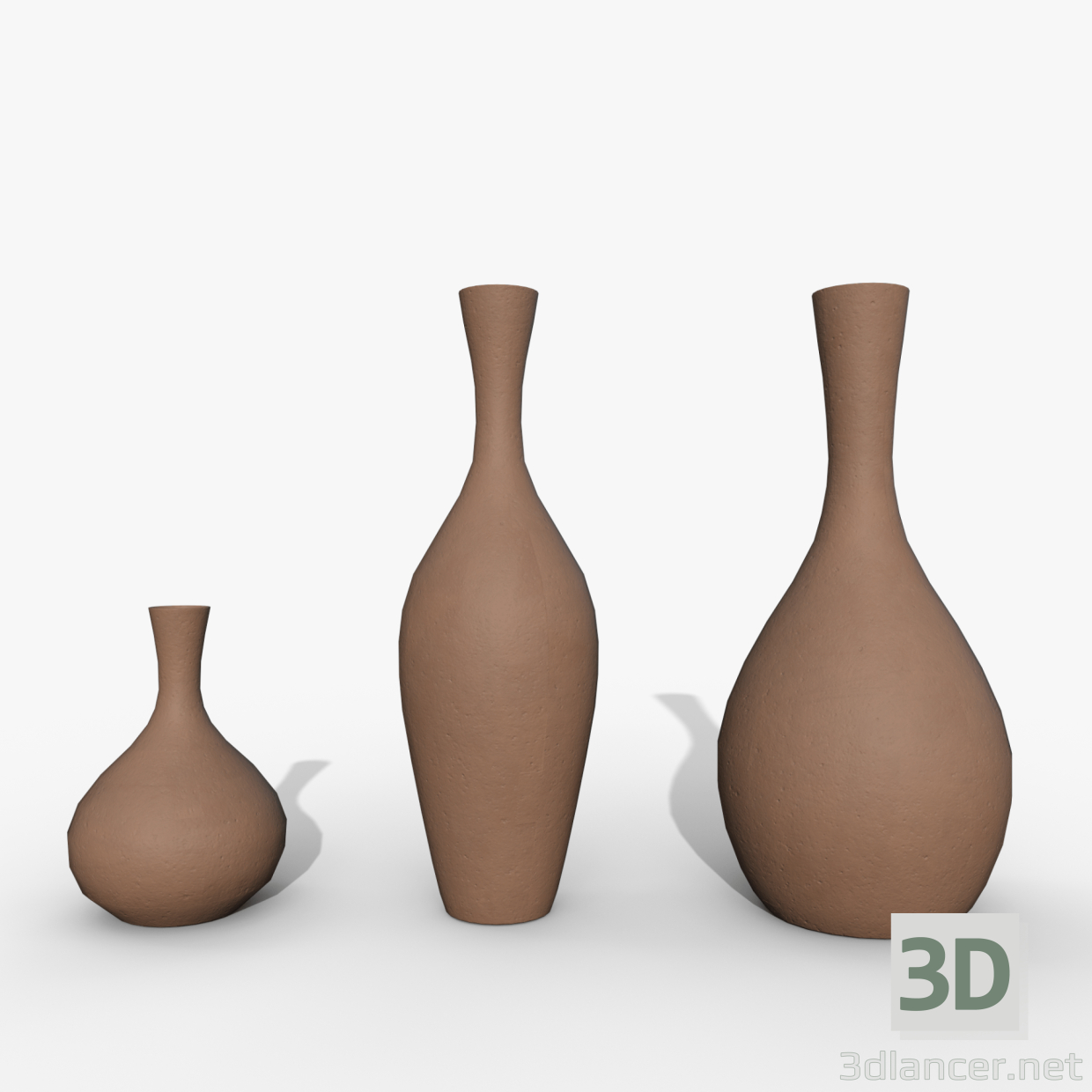 3d Vases asset Clay model buy - render