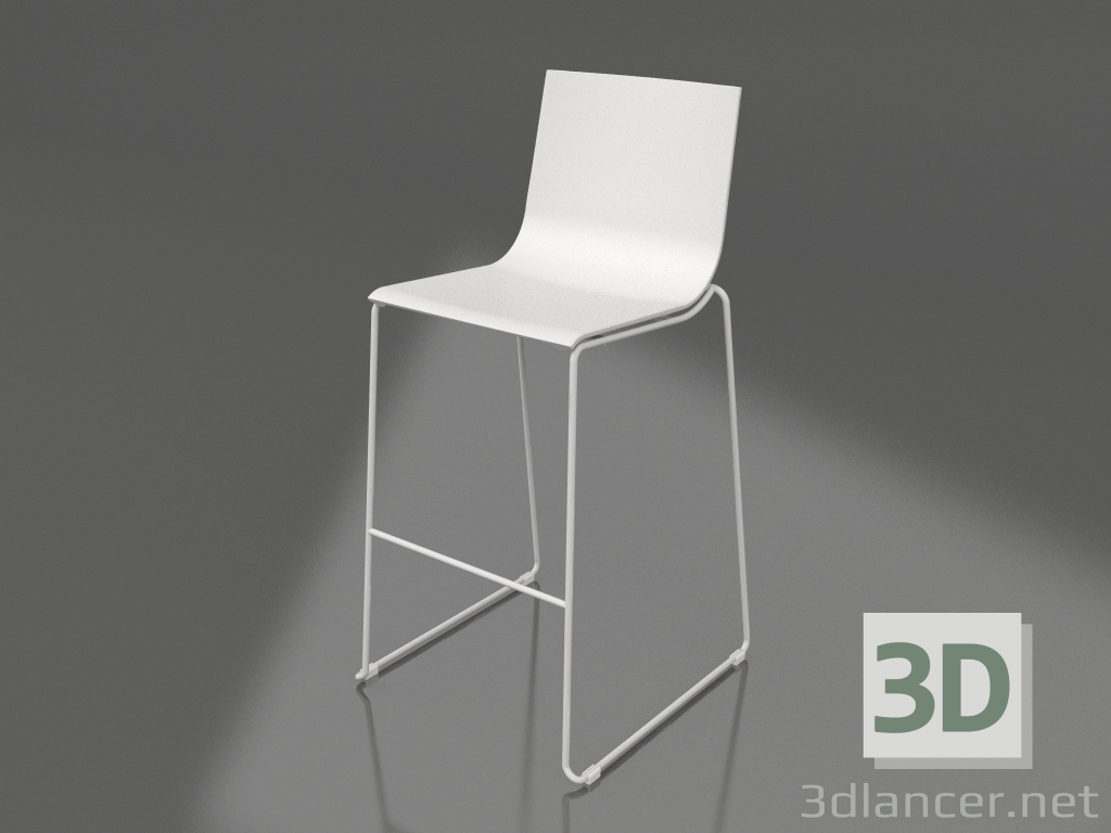 modello 3D Sgabello alto modello 1 (Grigio) - anteprima