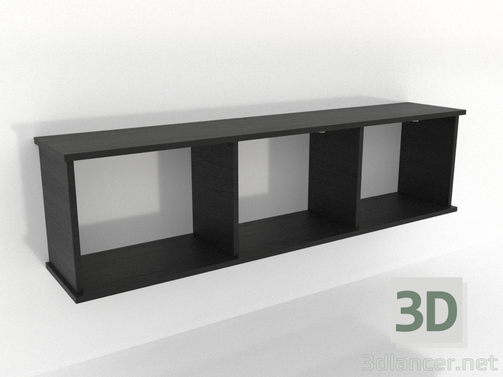 Modelo 3d Prateleira suspensa SHELF 7 (aberta) 1400 mm (preto RAL 9005) - preview Modelo 3d Prateleira suspensa SHELF 7 (aberta) 1400 mm (preto RAL 9005) - preview
