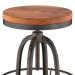 3d Industrial loft Iron Base Reclaimed Wood Bar Counter Stool model buy - render