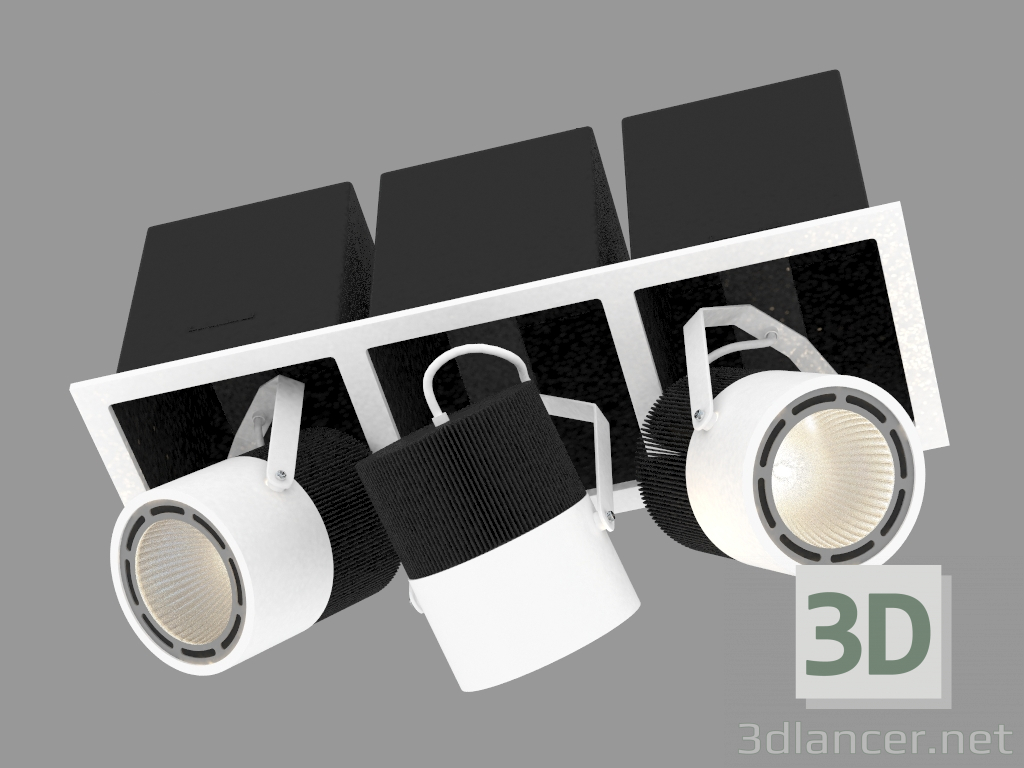 modello 3D Apparecchio da incasso a LED (DL18601_03WW-SQ) - anteprima