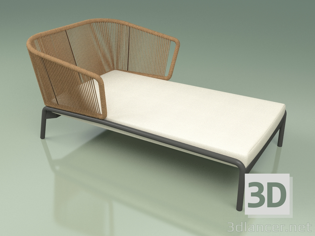 3D Modell Chaiselongue 004 (Cord 7mm Tabak) - Vorschau