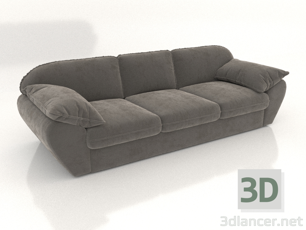 modello 3D Divano letto LOUNGE dritto a tre sezioni - anteprima