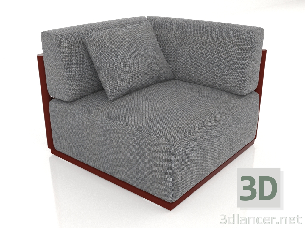 3d модель Диванний модуль секція 6 (Wine red) – превью