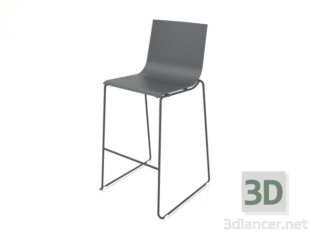 modèle 3D Tabouret haut modèle 1 (Anthracite) - preview