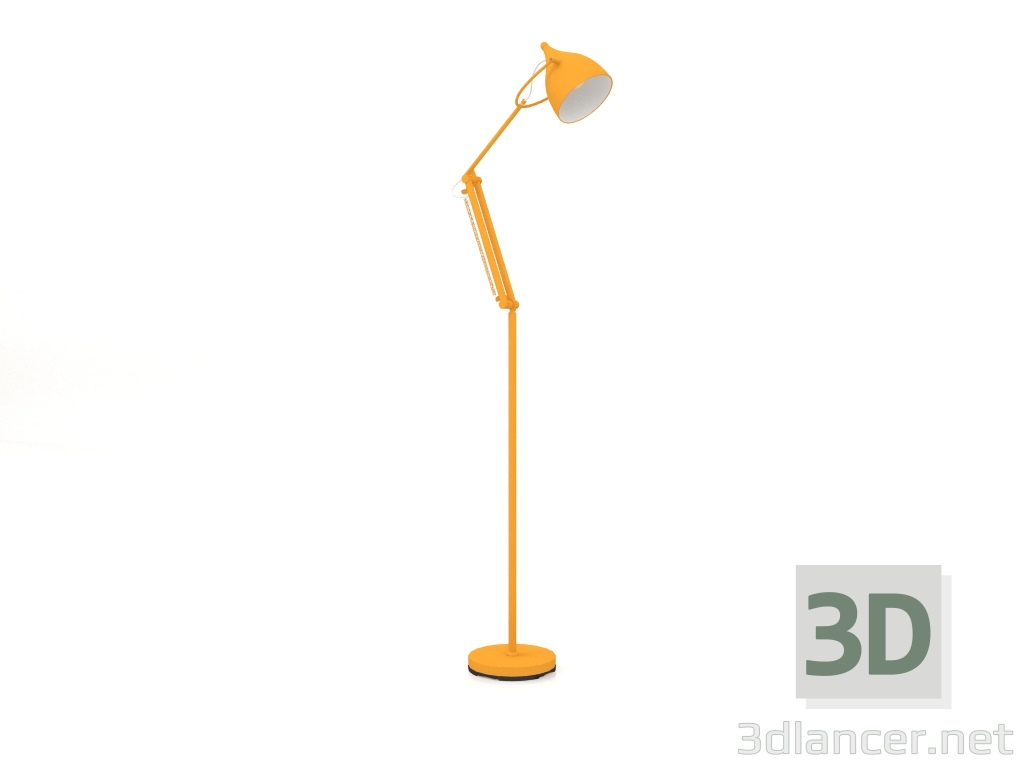 3d model Lámpara de pie para lectura (Amarillo Mate) - vista previa