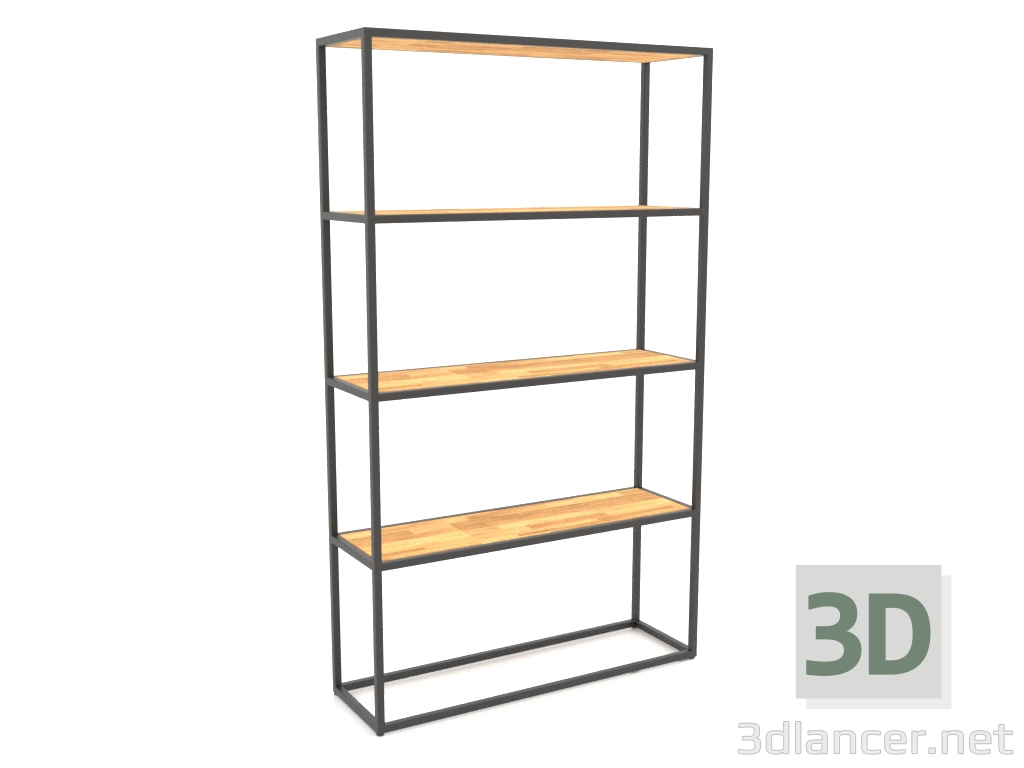 3D Modell Großes rechteckiges Regal (HOLZ, 100x30x170) - Vorschau