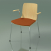 3d model Chair 3976 (4 metal legs, with a pillow on the seat and armrests, natural birch) - preview