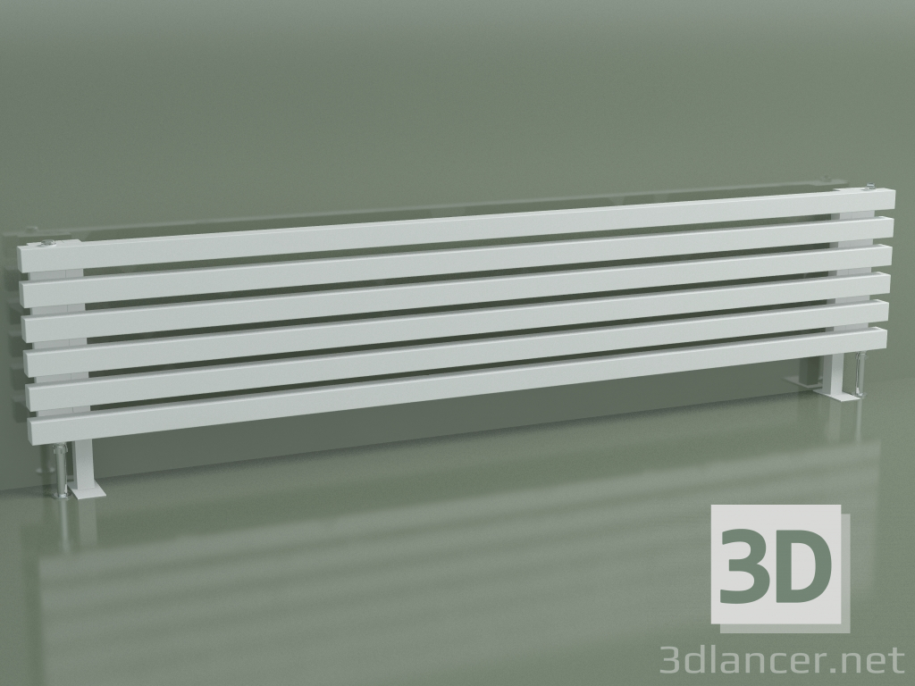 3d model Radiador horizontal RETTA (6 secciones 1800 mm 40x40, blanco mate) - vista previa