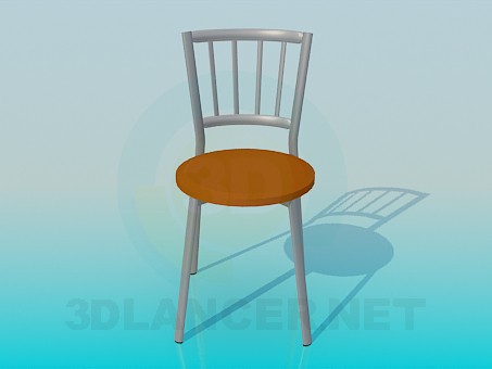 3d model Silla de aluminio con asiento redondo - vista previa