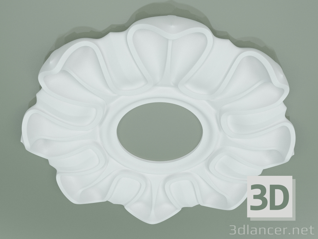 Modelo 3d Roseta com ornamento RW018 - preview