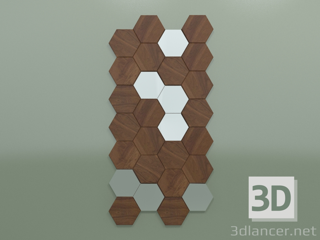 Modelo 3d Painel de Madeira Honey Mirror - preview