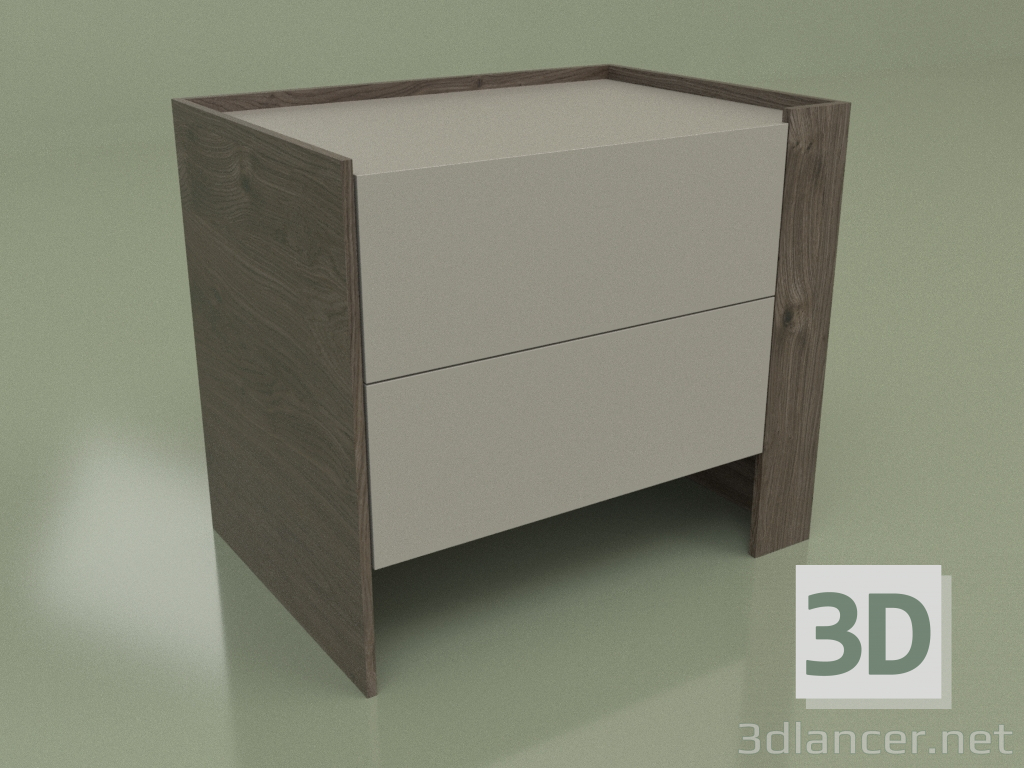 modello 3D Comodino CN 200 (Moka, Grigio) - anteprima