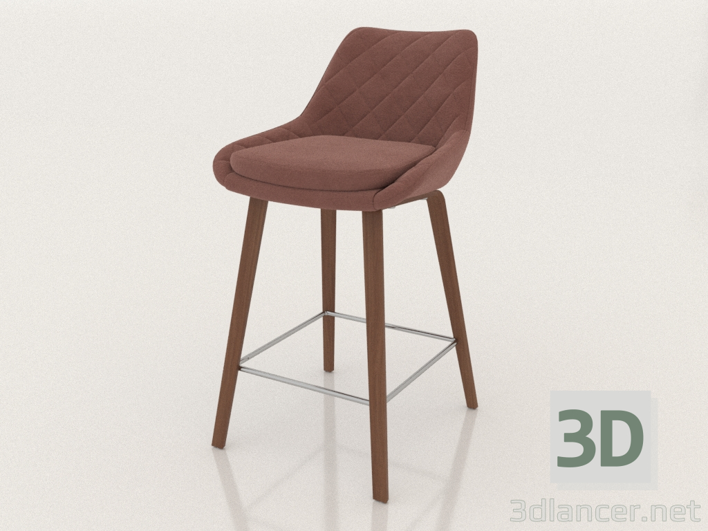 modèle 3D Chaise semi-bar Joan (65) (corail) - preview