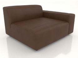 Single sofa module with a low armrest on the left