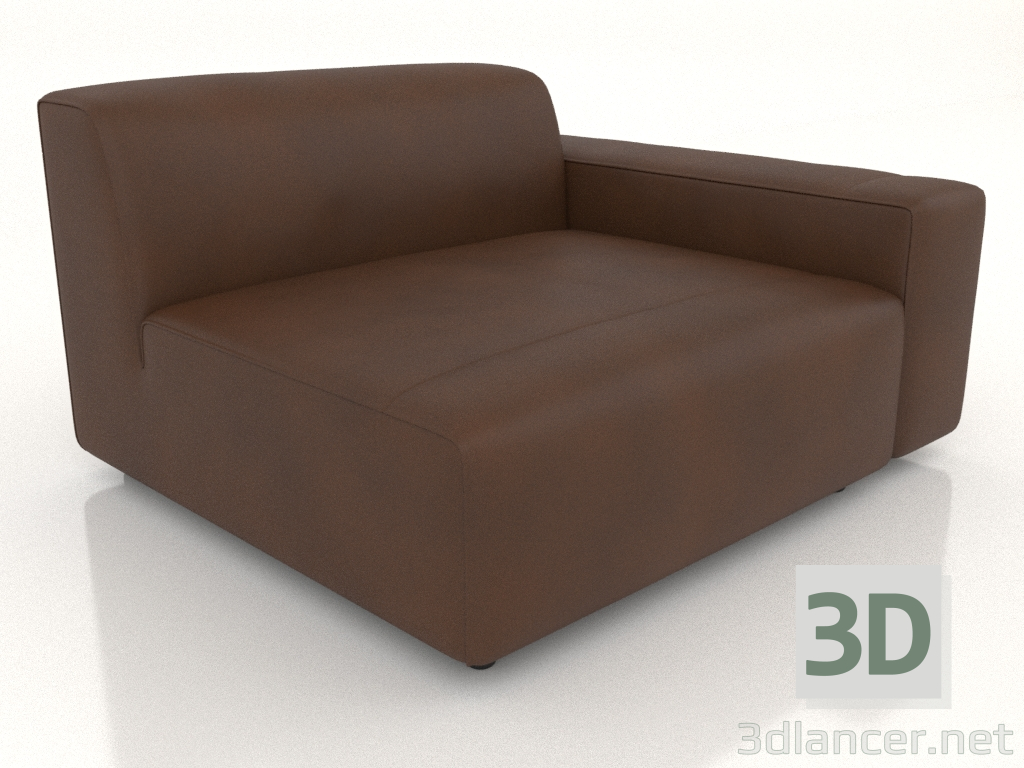 3d model Single sofa module with a low armrest on the left - preview