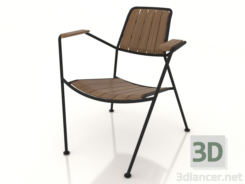 modèle 3D Chaise avec accoudoirs - preview