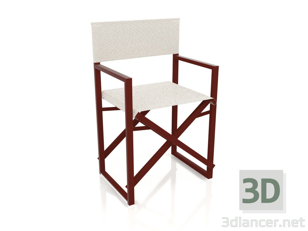 3d model Silla plegable (rojo vino) - vista previa