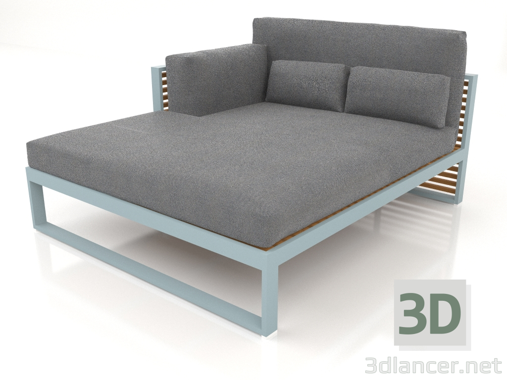 modèle 3D Canapé modulable XL, section 2 gauche, dossier haut, bois artificiel (Bleu gris) - preview