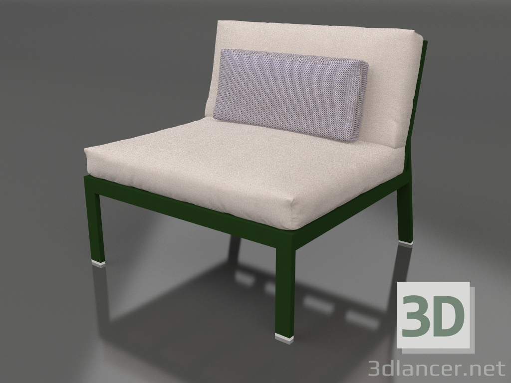 modello 3D Modulo divano, sezione 3 (Verde bottiglia) - anteprima