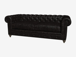 Диван кожаный двухместный 90'' CLUB LEATHER SOFA (7842-3009 VL)