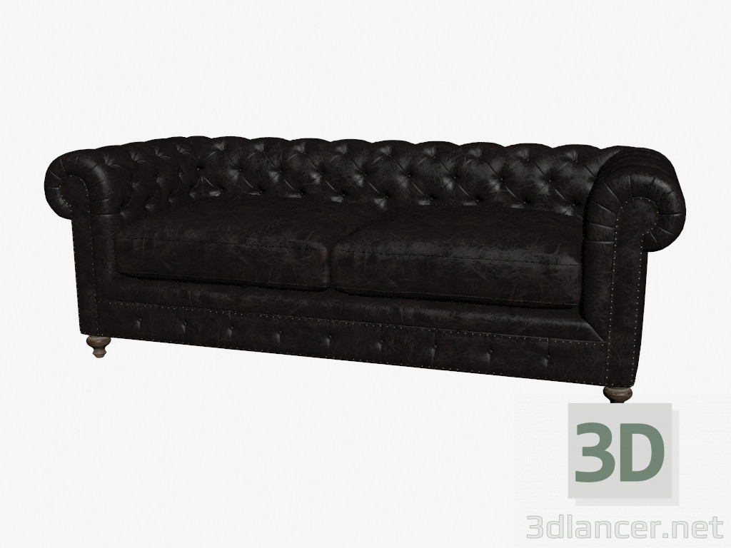 3D Modell Ledersofa doppeltes 90 '' CLUB LEATHER SOFA (7842-3009 VL) - Vorschau