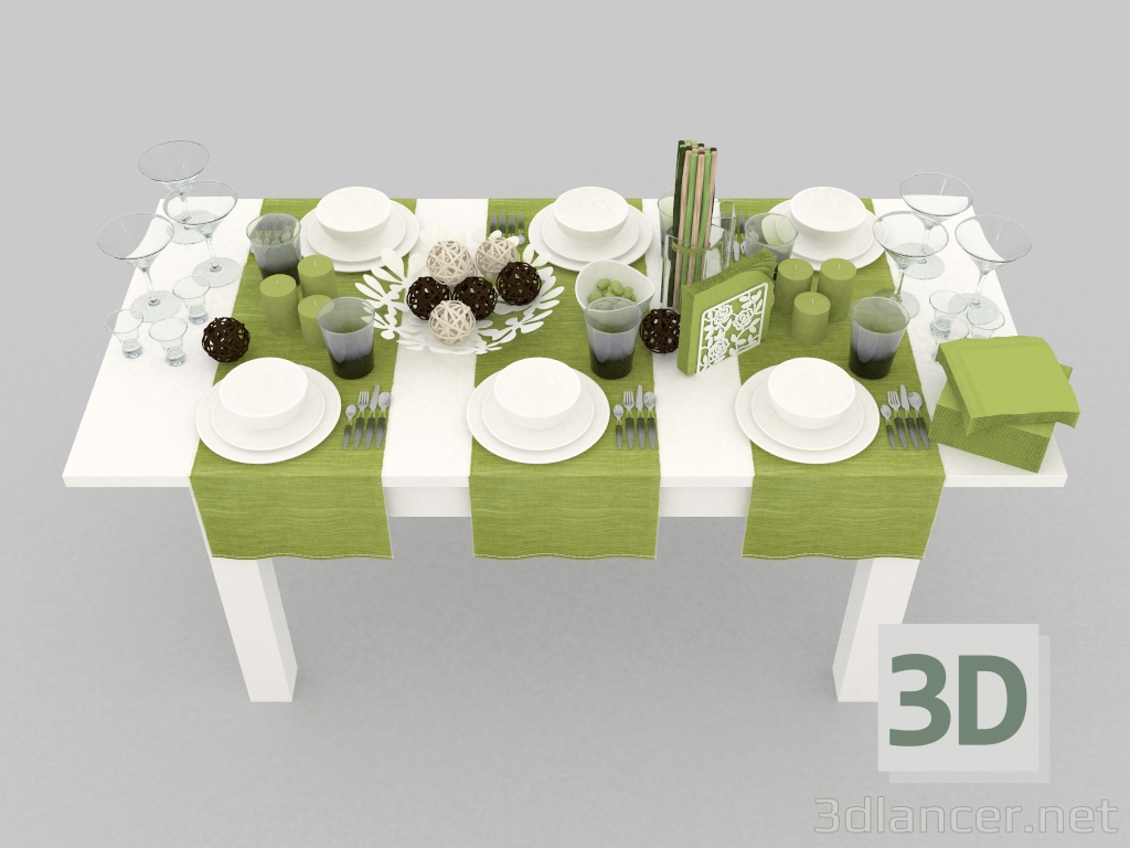 Modelo 3d Conjunto de mesa - preview