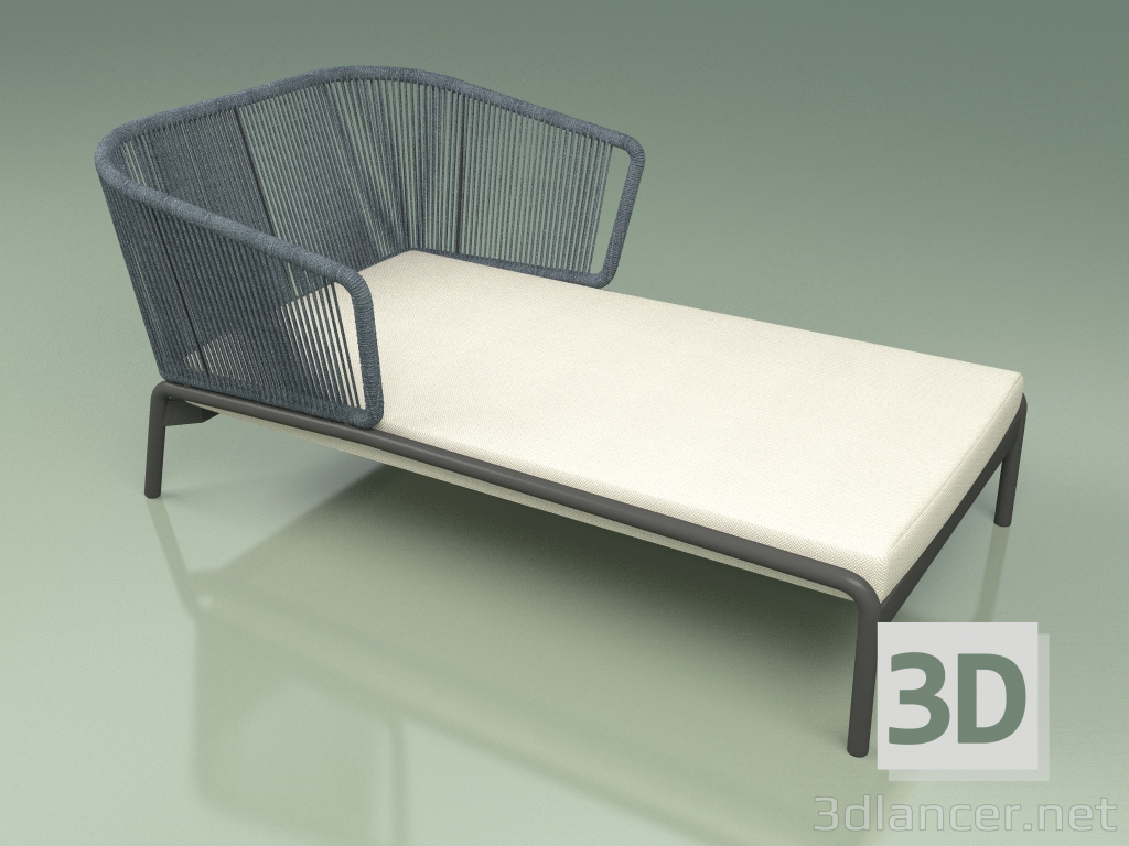 3D Modell Chaiselongue 004 (Kordel 7mm Teal) - Vorschau