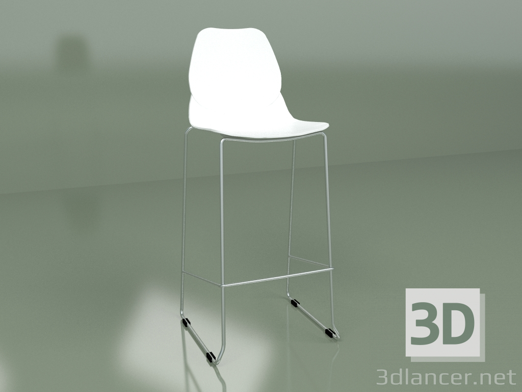 3d model Taburete de bar ligero (blanco) - vista previa