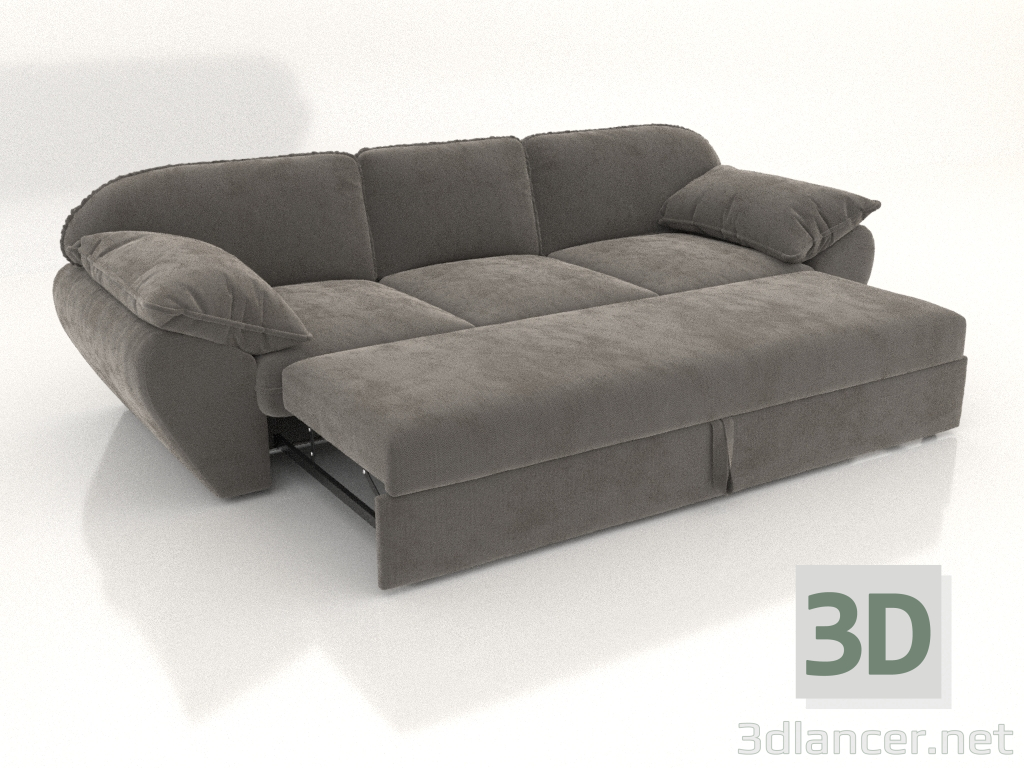 3d model Sofá cama de tres cuerpos recto LOUNGE (ampliado) - vista previa