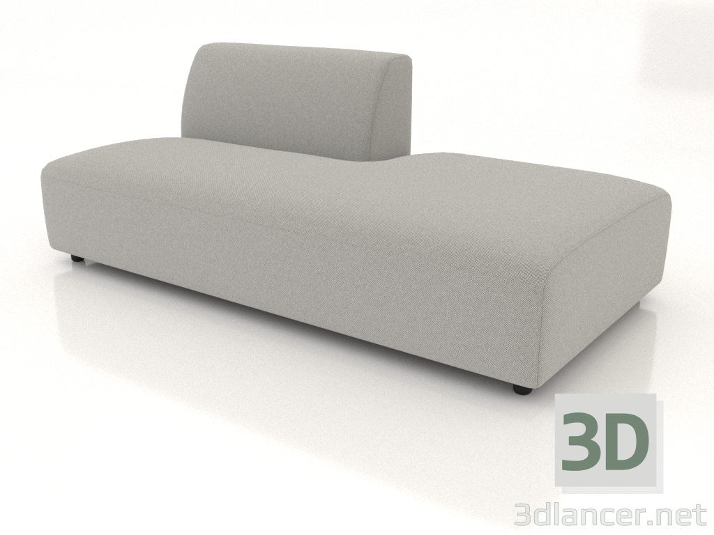 modello 3D Modulo divano 1 posto (L) 180x90 allungabile a destra - anteprima