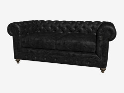 Диван кожаный двухместный 77'' CLUB LEATHER SOFA (7842-3010 ST)