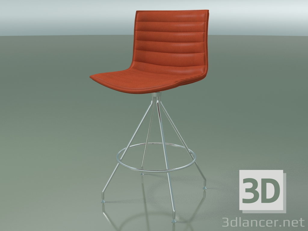 3d model Silla de bar 0322 (con tapicería de cuero extraíble con rayas) - vista previa