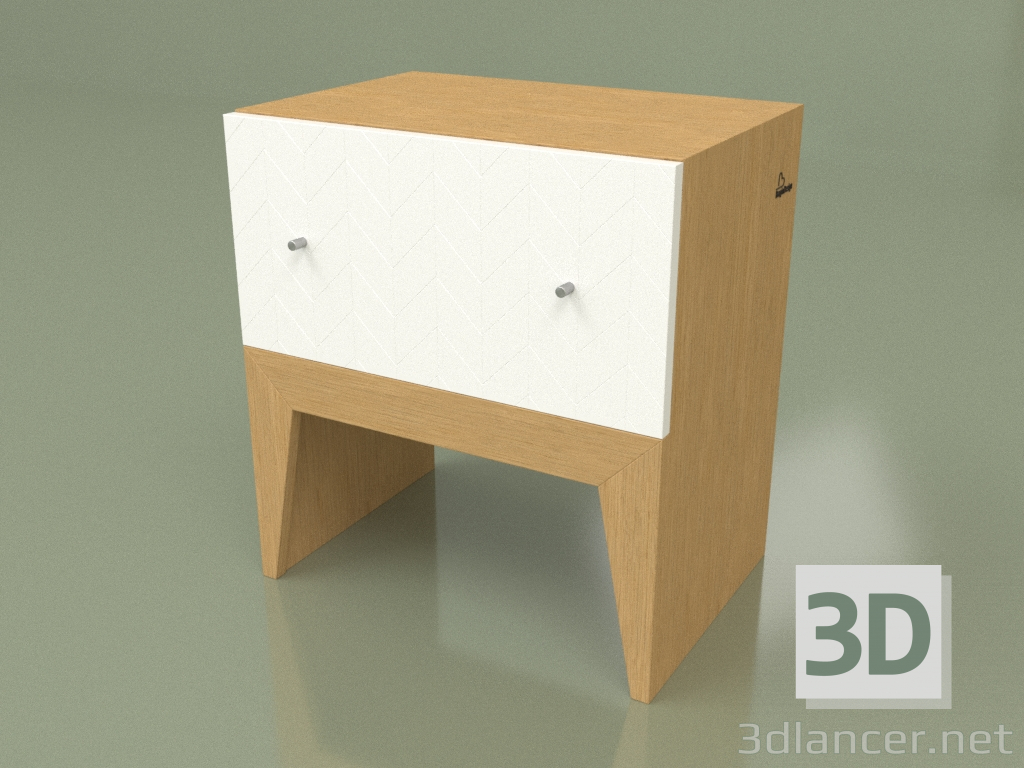 3d model Bedside table STILL NEW (freza shevron ral 9003 dub) - preview