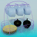 Modelo 3d Conjunto para café - preview