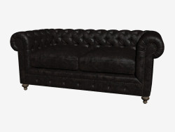 Divano in pelle doppio 77 '' CLUB LEATHER SOFA (7842-3010 VL)