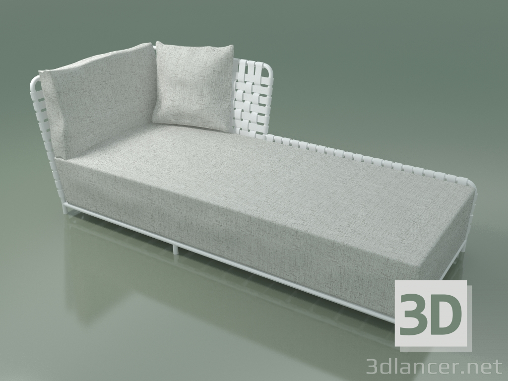 Modelo 3d Espreguiçadeira modular InOut (820, alumínio lacado branco) - preview