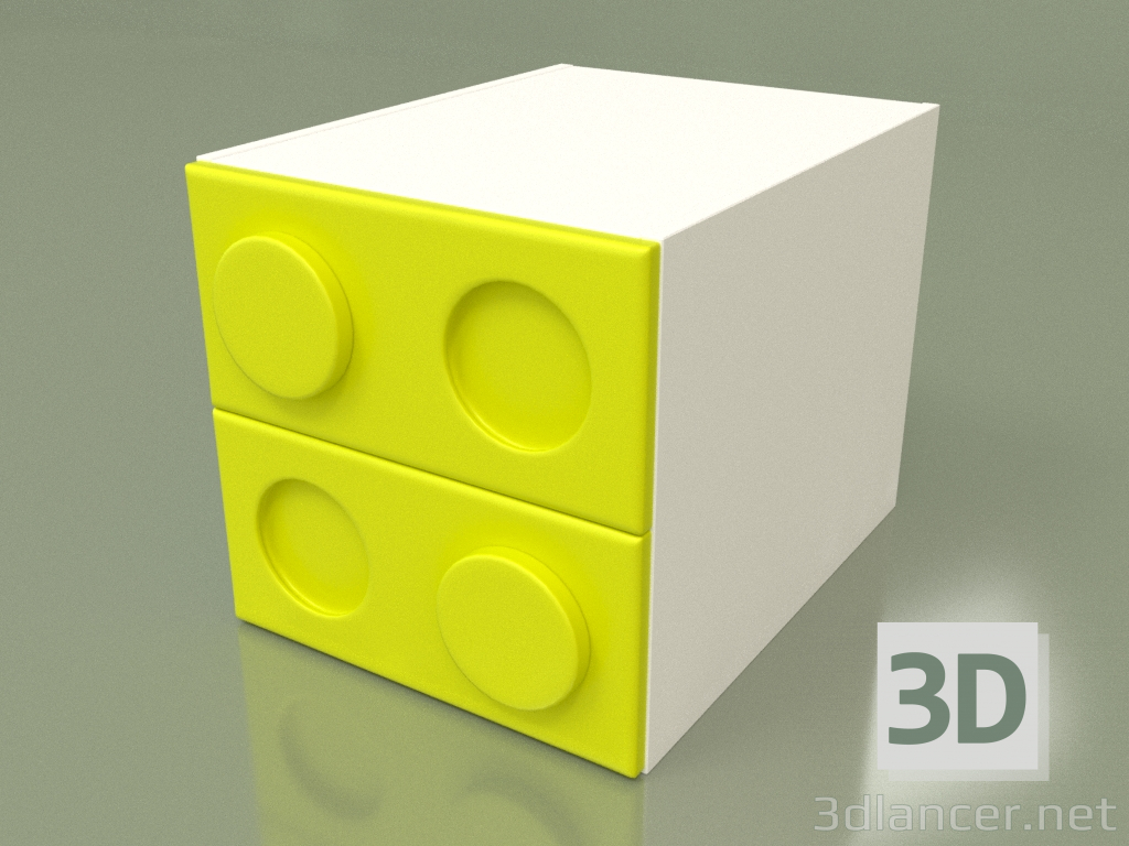 modello 3D Comodino per bambini (Lime) - anteprima