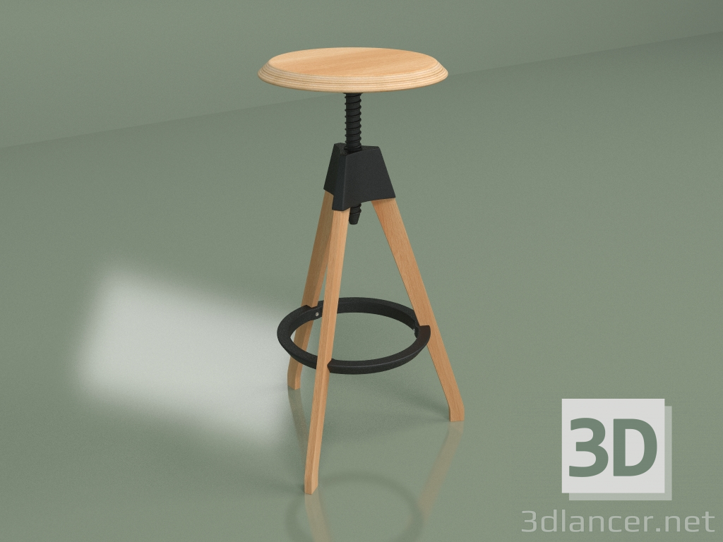 3D modeli Bar taburesi Jerry (siyah) - önizleme