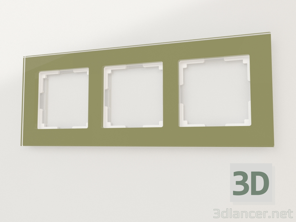 Modelo 3d Moldura para 3 posts Favorit (pistache) - preview