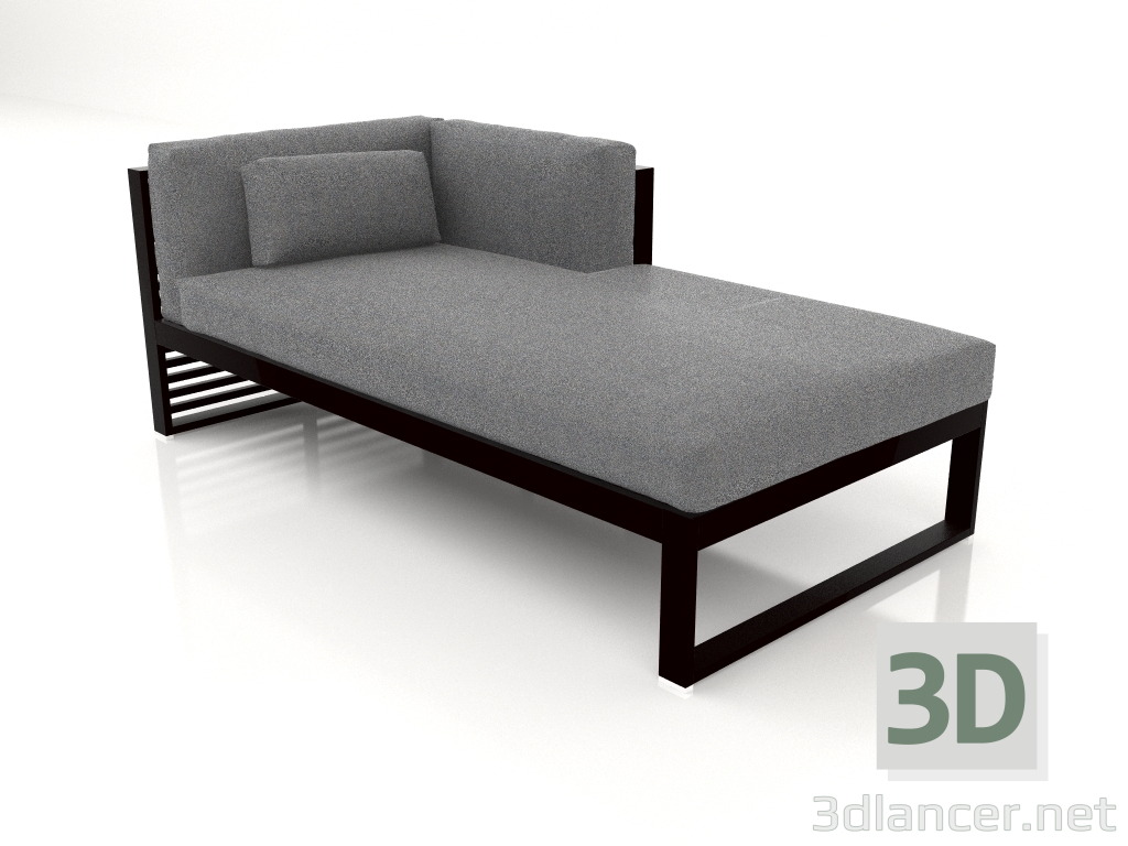 3d model Sofá modular sección 2 derecha (Negro) - vista previa