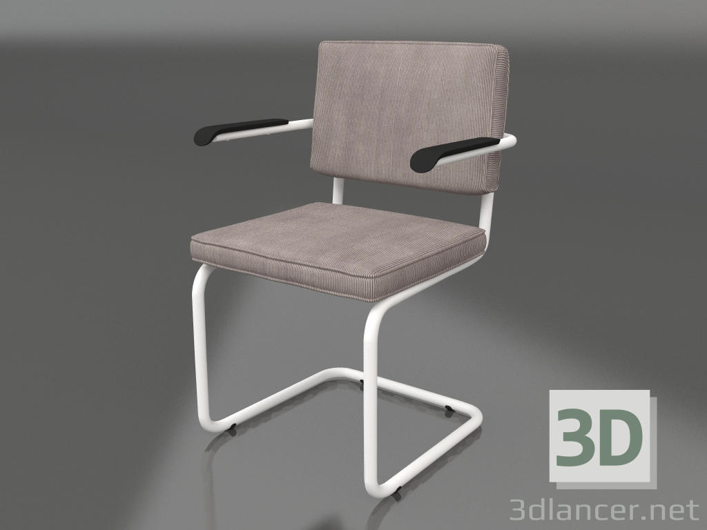 Modelo 3d Poltrona Ridge Rib (Cinza Frio) - preview