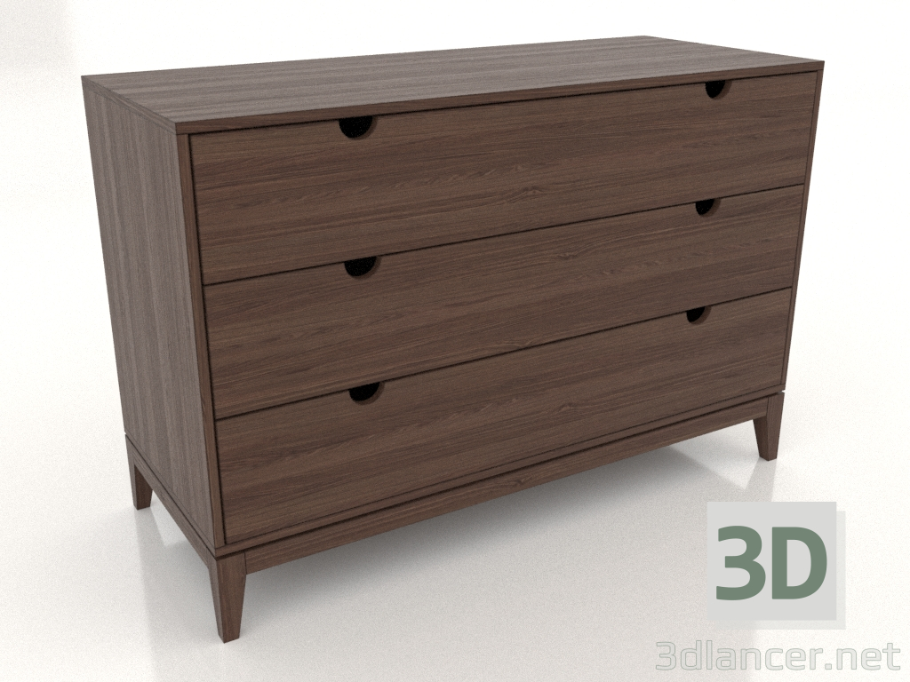 3D modeli Şifonyer 1200x500 mm (koyu ceviz) - önizleme