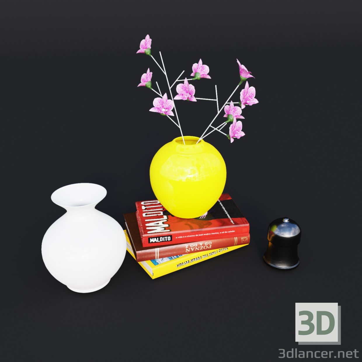 Modelo 3d Decoração, livro - preview