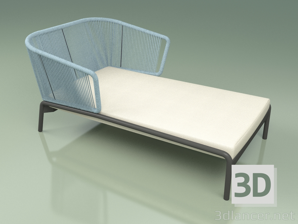 3D Modell Chaiselongue 004 (Cord 7mm Sky) - Vorschau