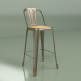 3d model Silla semi-bar Marais con asiento de madera (gun bronce) - vista previa