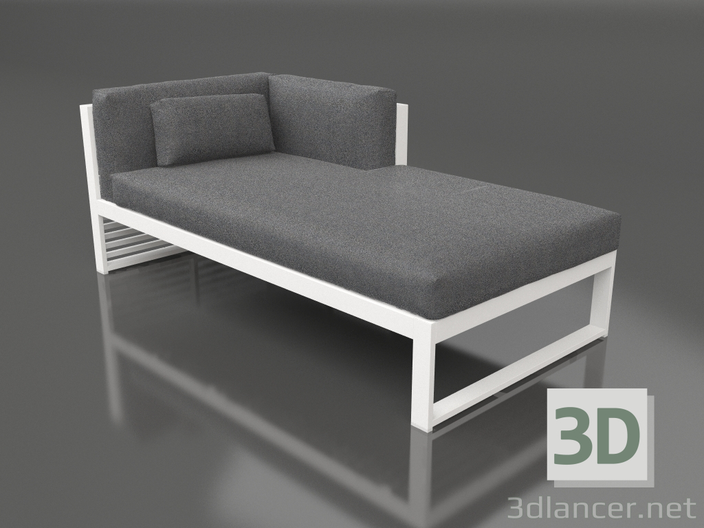 3d model Sofá modular sección 2 derecha (Blanco) - vista previa