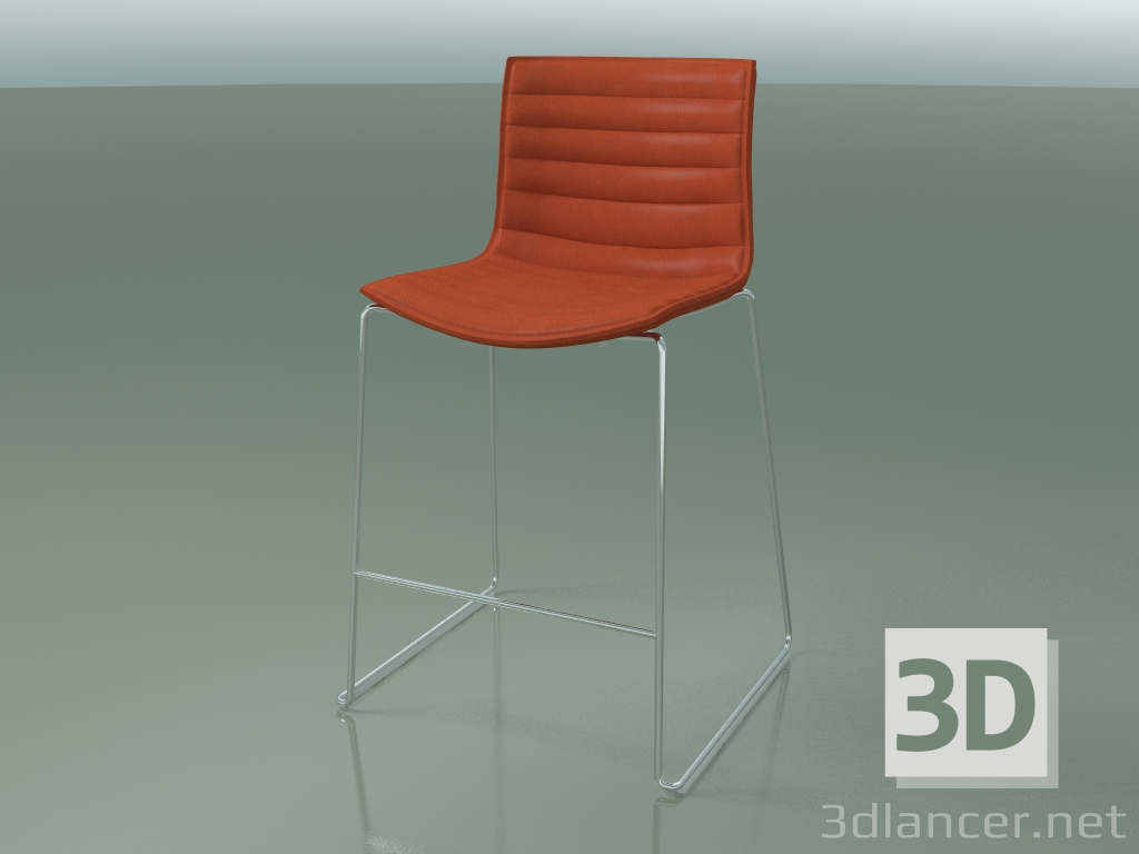 3d model Silla de bar 0476 (en trineo, con tapicería) - vista previa