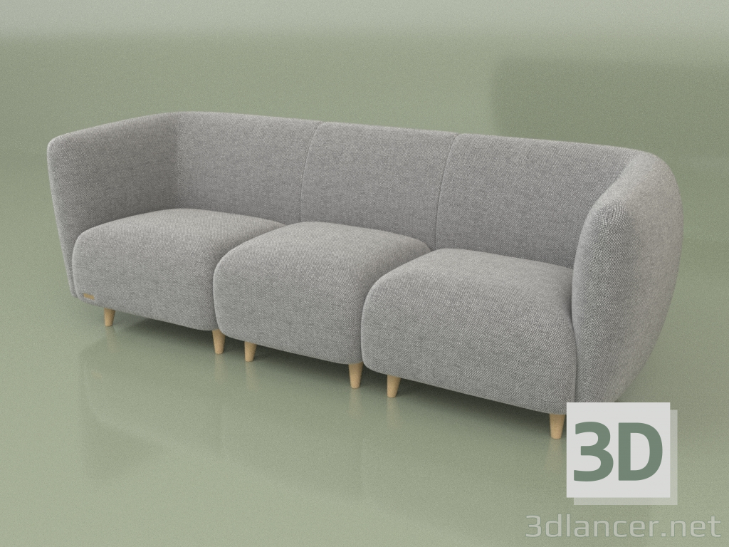 3d model Modular straight sofa Kyoto (K4 + K6 + K4) - preview